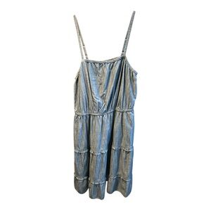 Cute & Cozy Blue Chambray Sleeveless Dress